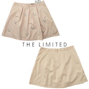 The Limited Vintage Bejeweled Satin Mini Lined Skirt Pale Blush Pink Women's Med